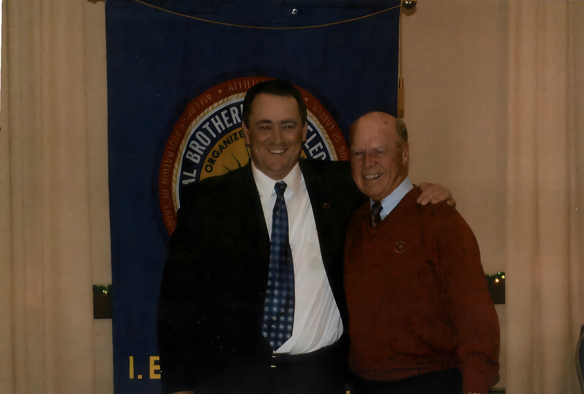 Jack McDonough with IBEW Local 104 Business Manager Tiler Eaton