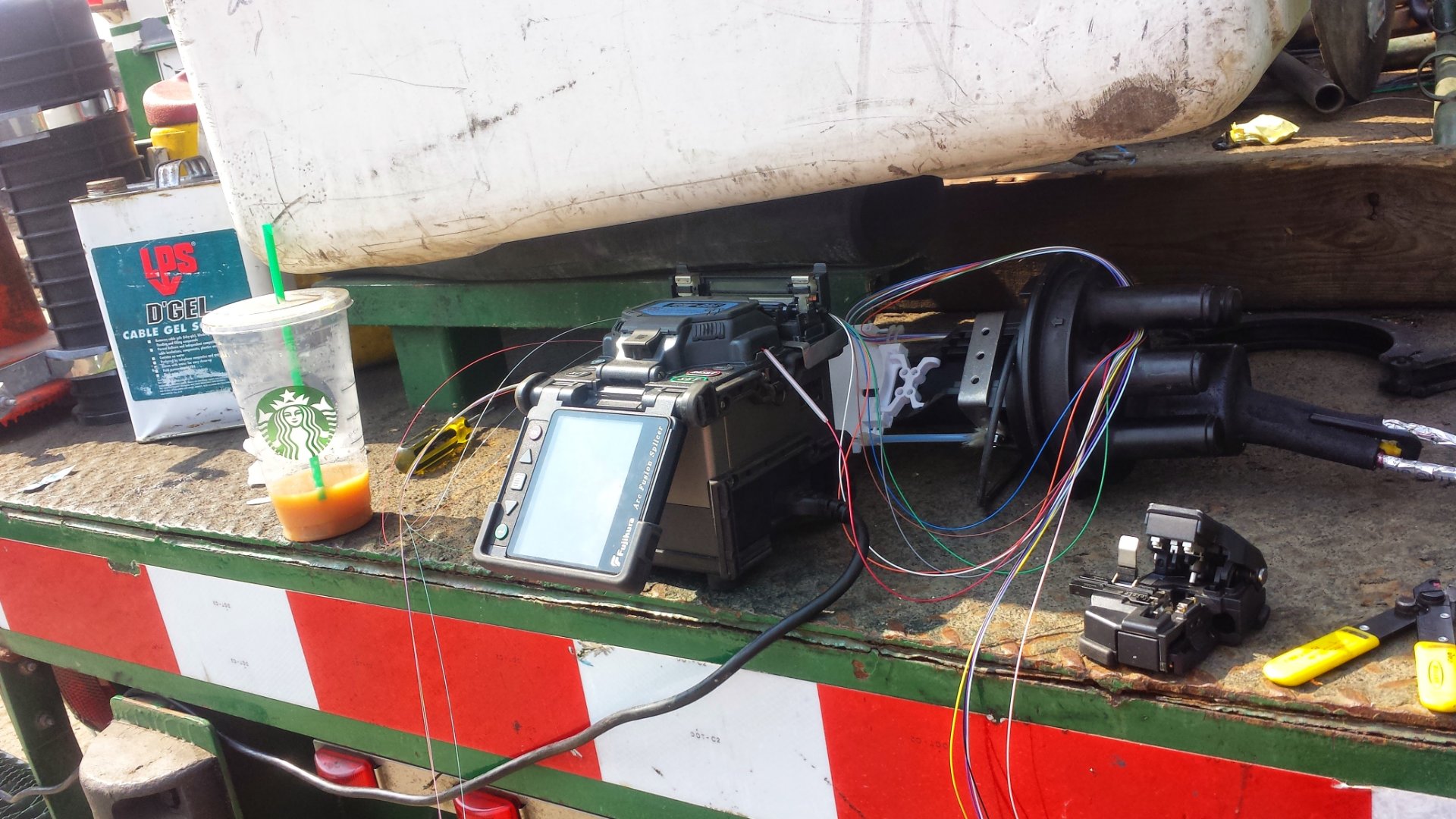 Fusion splicer field setup