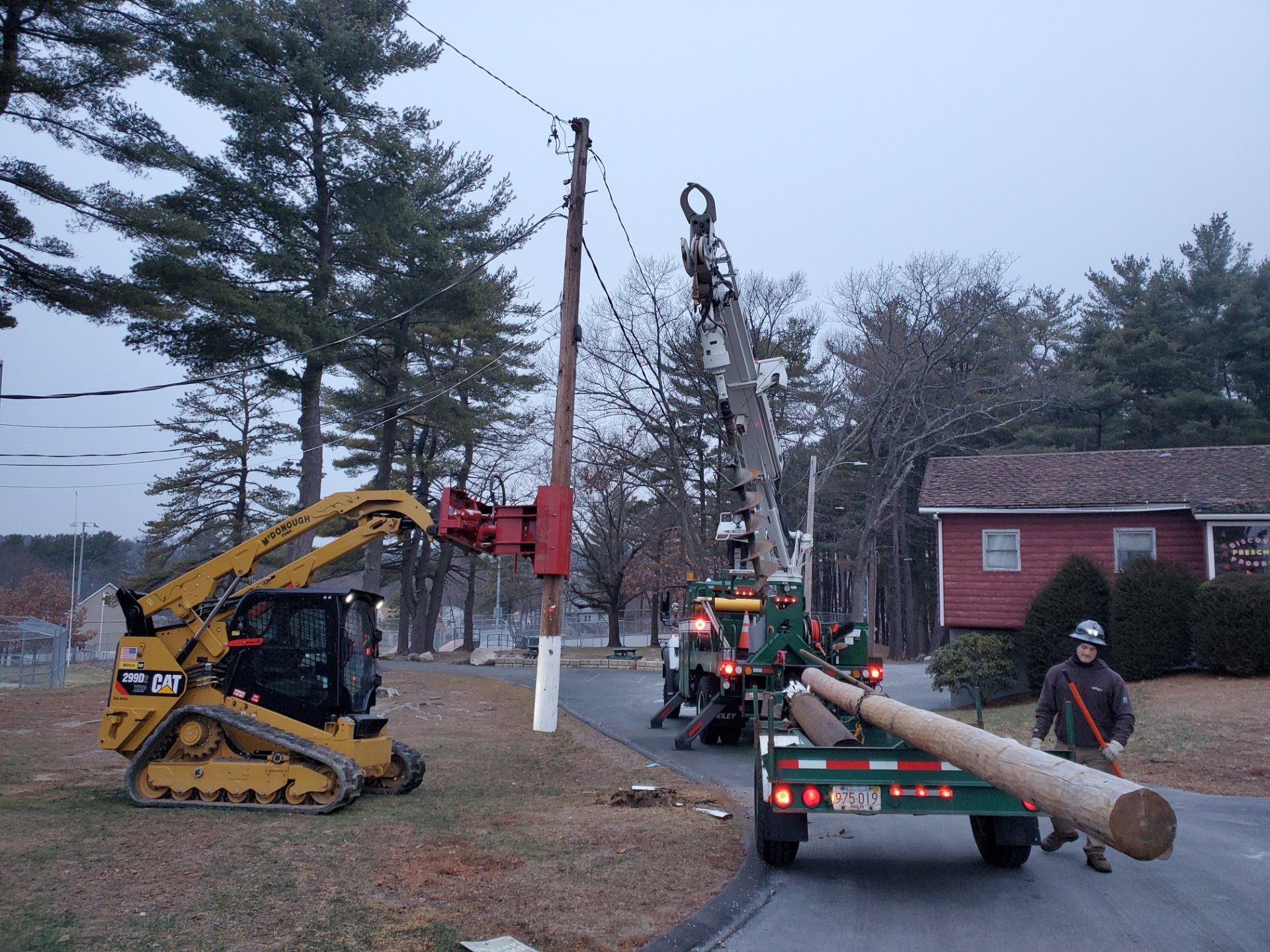 CAT 299D specialty pole setting — location 3
