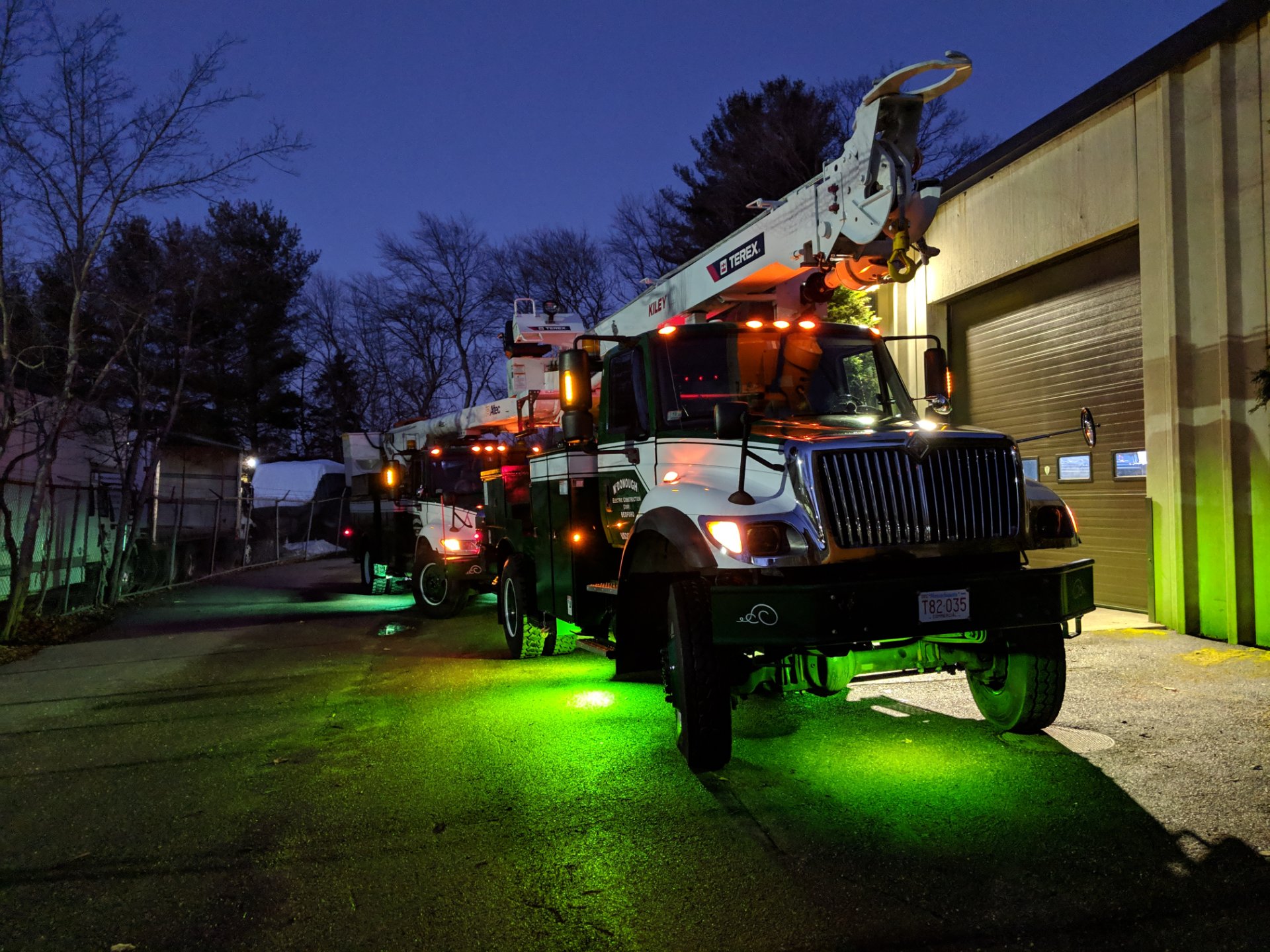 McDonough Electric fleet — night lineup at Bedford yard