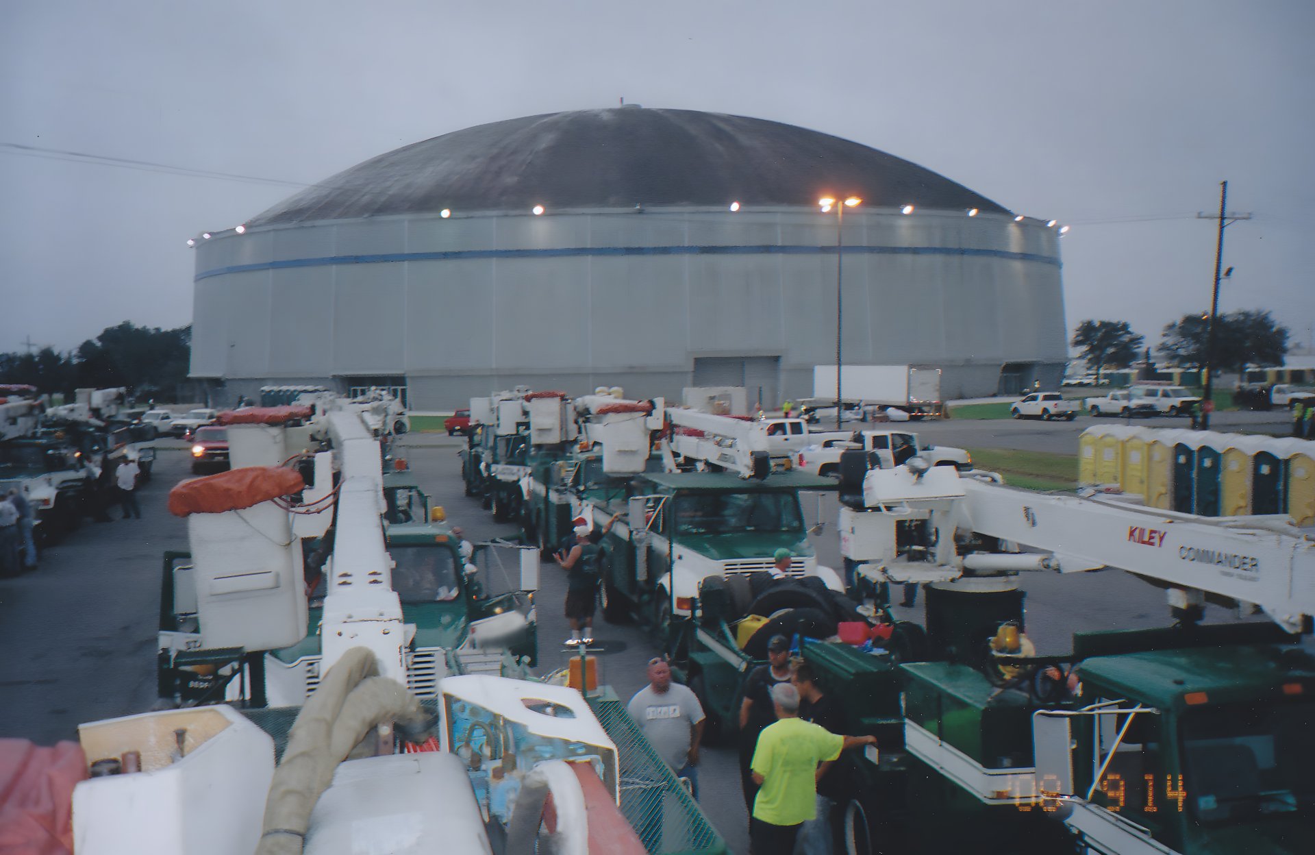 McDonough Electric fleet staged at Louisiana Superdome — Hurricane Gustav 2008